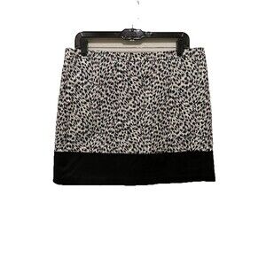 MICHAEL Michael Kors Mini Pencil Skirt Animal Print Black White Petite Size 12P